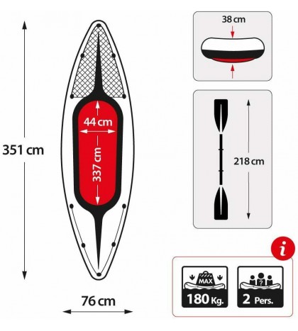 Intex Challenger K2 Kayak, 2-Person Inflatable Kayak Set with Aluminum Oars a...