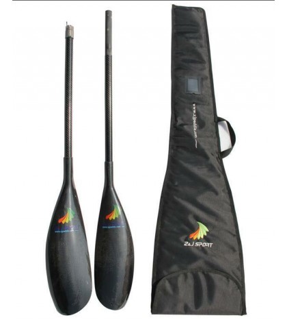 ZJ SPORT Lightweight Carbon Kayak Paddle Gamma Blade Aluminum Adjustor In 650g