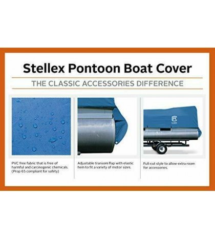 Stellex Pontoon Boat Cover, Durable Boat Cover with Polyester Fade-Resistant Fa