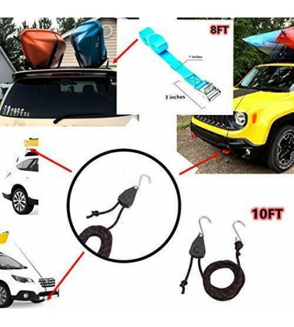 2 Pairs Heavy Duty Kayak Rack-Includes 4 Pcs Ratchet Tie-Mount on Car Roof Top