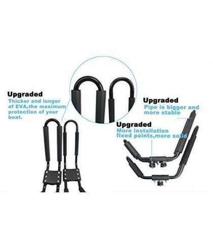 2 Pairs Heavy Duty Kayak Rack-Includes 4 Pcs Ratchet Tie-Mount on Car Roof Top