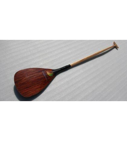 ZJ SPORT Carbon Wood Veneer Blade Straight and Bent Wood Shaft Outrigger Paddle
