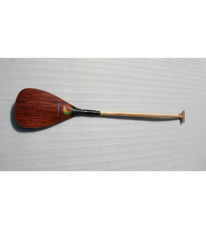 ZJ SPORT Carbon Wood Veneer Blade Straight and Bent Wood Shaft Outrigger Paddle
