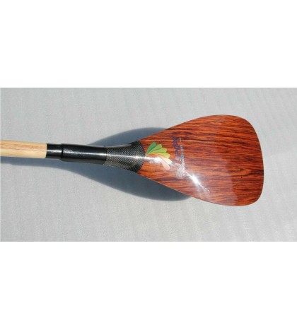ZJ SPORT Carbon Wood Veneer Blade Straight and Bent Wood Shaft Outrigger Paddle