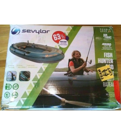 Sevylor Fish Hunter 360 Inflatable Fishing Boat NIB Raft Lake Watercraft 6 Pers
