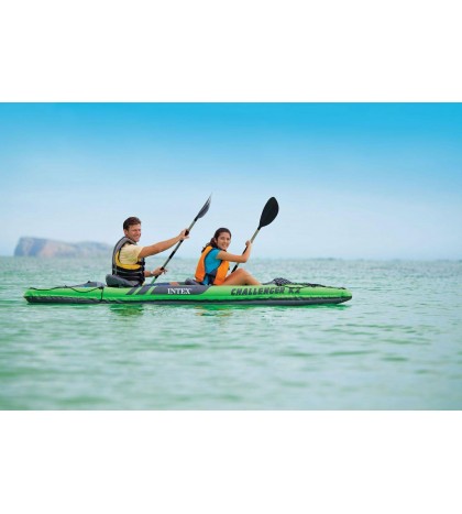 Intex 1-Person Inflatable Kayak (2 Pack) w/ 2-Person Inflatable Kayak w/ pump