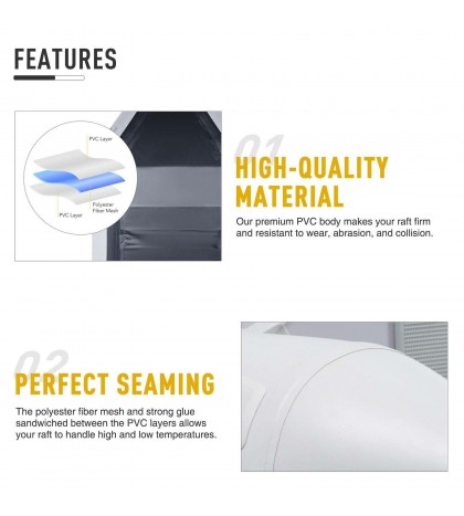 7.5' Inflatable Raft for Adults Hunting Fishing Boat for Lakes Rivers More