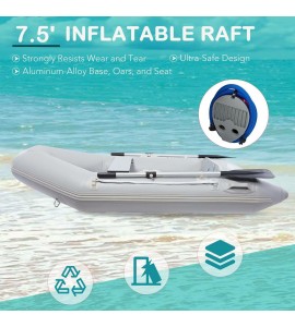 7.5' Inflatable Raft for Adults Hunting Fishing Boat for Lakes Rivers More