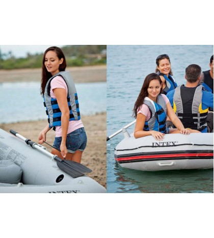 Intex Mariner 4 Inflatable Raft River/Lake Dinghy Boat Set & Motor Mount Kit