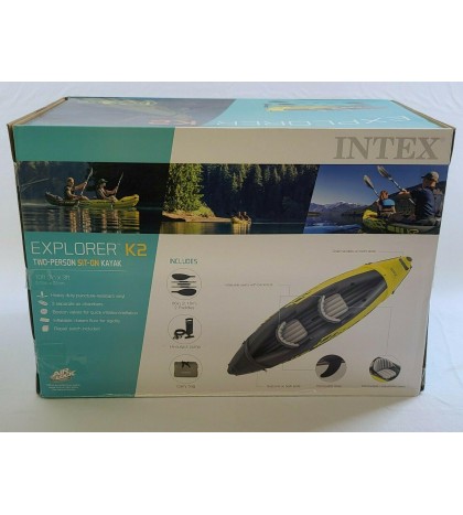 Intex Challenger K2 2 Person Kayak w OARS + PUMP 