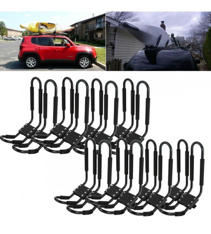 8 Pairs Kayak Roof Rack Canoe Boat Car Truck Top Mount Carrier Cross Bar Black