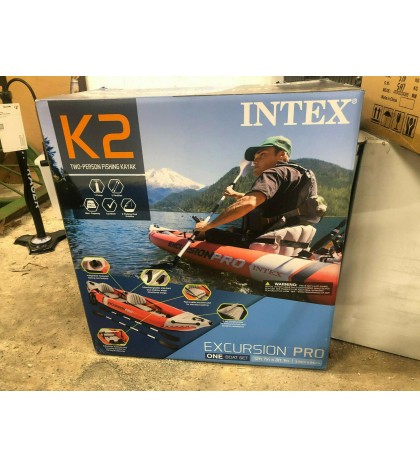 Intex Excursion Pro Kayak, Professional Series Inflatable Fishing Kayak K2 NIB