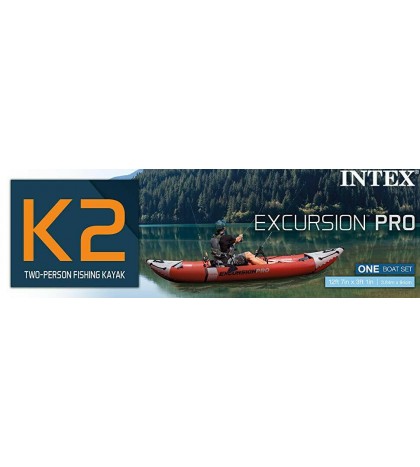 Intex Excursion Pro Kayak, Professional Series Inflatable Fishing Kayak K2 NIB