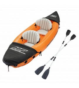 Bestway Lite-Rapid X2 126 x 35 Inches Inflatable 2 Person Kayak Float with Oars