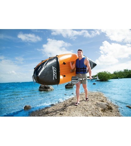 Bestway Lite-Rapid X2 126 x 35 Inches Inflatable 2 Person Kayak Float with Oars