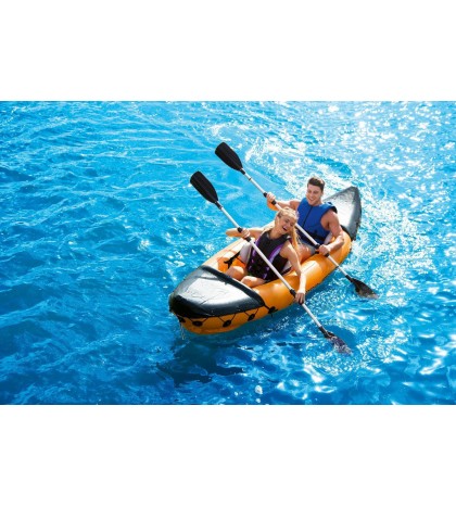 Bestway Lite-Rapid X2 126 x 35 Inches Inflatable 2 Person Kayak Float with Oars