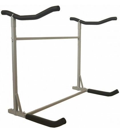 SPAREHAND Freestanding Dual Storage Rack for 2 Kayaks or SUPs, Tools-Free