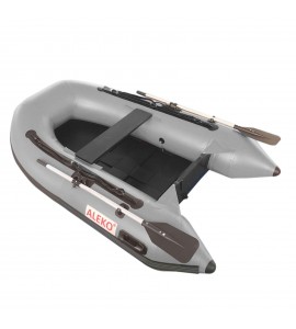 ALEKO Inflatable Fishing Boat 3 prs Pre-Installed Slide Slat Floor 8.4 ft Grey
