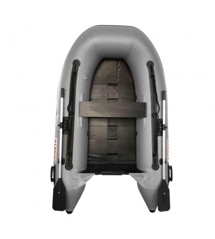 ALEKO Inflatable Fishing Boat 3 prs Pre-Installed Slide Slat Floor 8.4 ft Grey