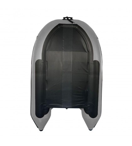 ALEKO Inflatable Fishing Boat 3 prs Pre-Installed Slide Slat Floor 8.4 ft Grey