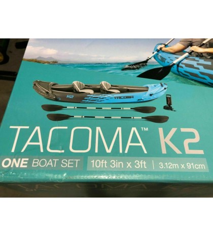 (New Model 2020) Intex Tacoma K2 2-Person Inflatable Kayak (Pump, Paddles,& Bag)