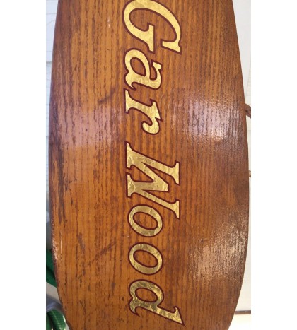 GAR WOOD CANOE PADDLE DISPLAY GOLD LEAF