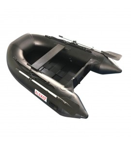ALEKO Inflatable Fishing Boat 3 prs Pre-Installed Slide Slat Floor 8.4 ft Black