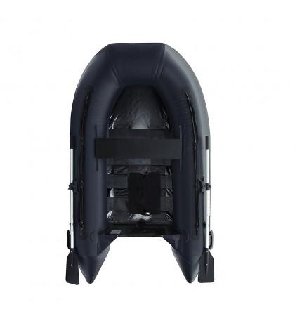 ALEKO Inflatable Fishing Boat 3 prs Pre-Installed Slide Slat Floor 8.4 ft Black