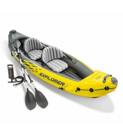 Two Man Inflatable Kayak Raft Boat With Oars Hand Pump Fishing Canoe Double New