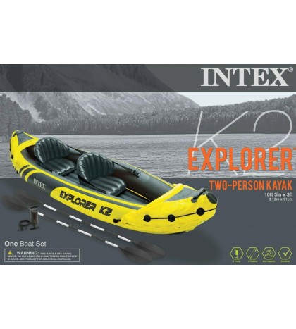 Two Man Inflatable Kayak Raft Boat With Oars Hand Pump Fishing Canoe Double New