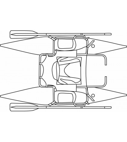 Roanoke 1-Person Pontoon Boat Kayak Canoe Water Sports Pedal Lightweight Oars