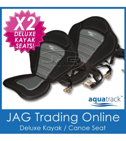 2 x DELUXE ADJUSTABLE PADDED CANOE/KAYAK SEATS HIGH BACK REST - AQUATRACK