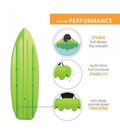 Daylite 8 Ft. Sit On Top Kayak Paddle High Density Polyethylene Construction