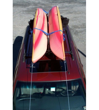 2 Sets Tangy Orange Roof Mounted Folding Kayak J-Style Racks PK-KR FOLD ORANGE2