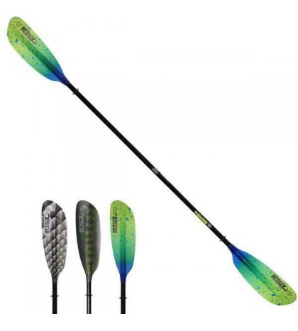 Werner Paddles Camano Carbon Shaft Kayak Fishing Paddle 2pc Hooked Adjustable