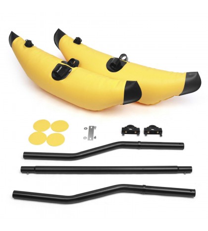 Kayak PVC Inflatable Outrigger Float Boat Fishing Standing Stabilizer Kit w/Rod