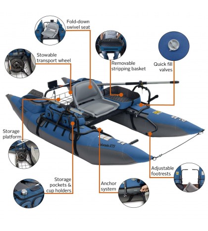 Classic Accessories Colorado XTS Heavy Duty Pontoon Boat with Swivel Seat