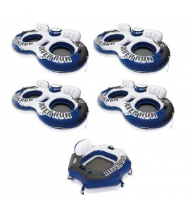 Intex River Run II Inflatable Pool Float w/ Cooler (4 Pack) & Floating Tube
