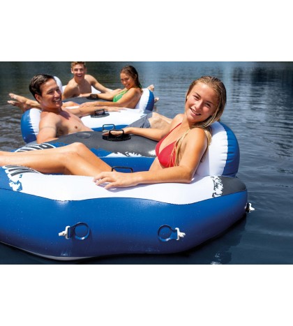 Intex River Run II Inflatable Pool Float w/ Cooler (4 Pack) & Floating Tube
