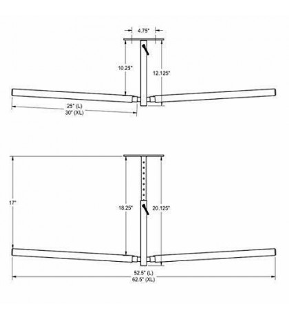 2 Kayak Ceiling Rack, Hi Port 2 Storage Hanger Overhead Mount, Adjustable