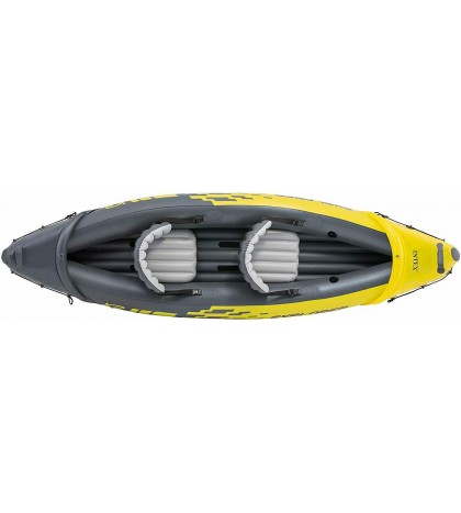 Intex Explorer K2 Kayak 2-Person Inflatable Set with Oars and Air Pump, Yellow