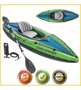 CHALLENGER K1 KAYAK 1-PERSON Inflatable Aluminum Paddle Oars Hand Pump Durable