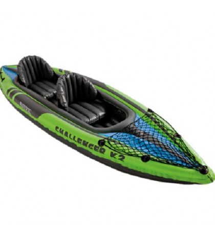 Intex Challenger K2 2-Person Inflatable Sporty Kayak + Oars And Pump | 68306EP
