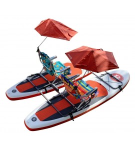 USE 2 FRAMES WITH 2 INFLATABLE SUP TO MAKE MOTOR OR SAIL CATAMARAN FOR 2 PERSON