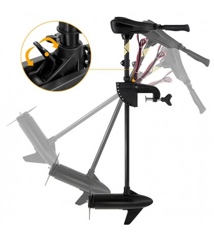 Costway New 46Lbs Freshwater Transom Mounted Trolling Motor 36