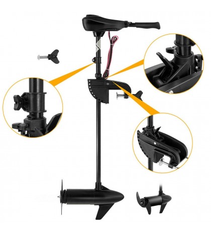 Costway New 46Lbs Freshwater Transom Mounted Trolling Motor 36
