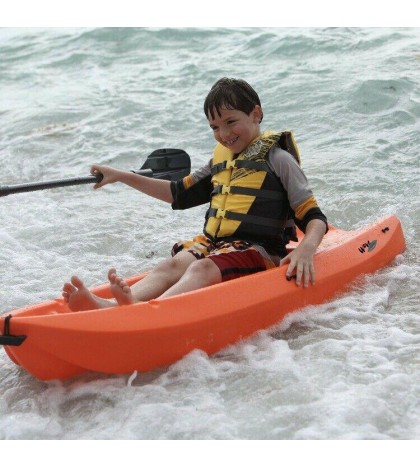 Youth Kids 6' Kayak with Paddle Included 132 lb Capacity Lifetime Wave Orange