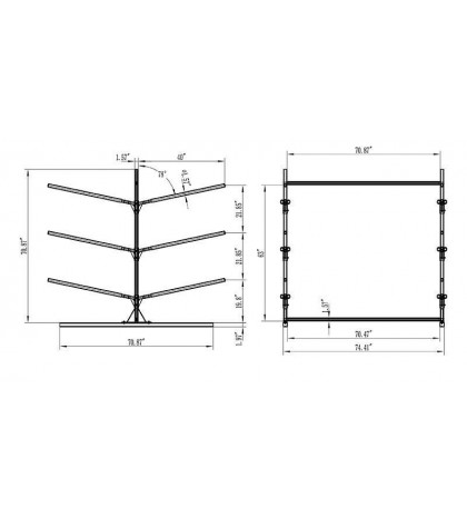 Heavy Duty Outdoor Free Standing Aluminum Storage Rack for 6 Kayaks or Canoes