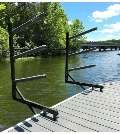 StoreYourBoard 4 Kayak Dock Storage Rack, Outdoor Over The Water Metal Mount
