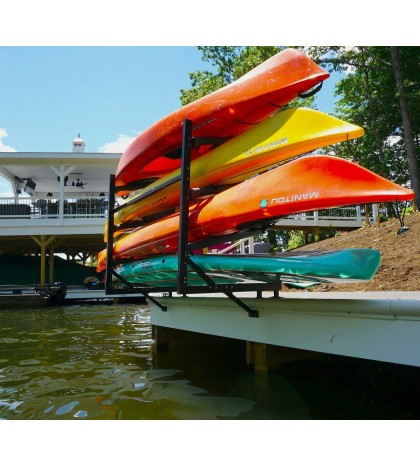 StoreYourBoard 4 Kayak Dock Storage Rack, Outdoor Over The Water Metal Mount